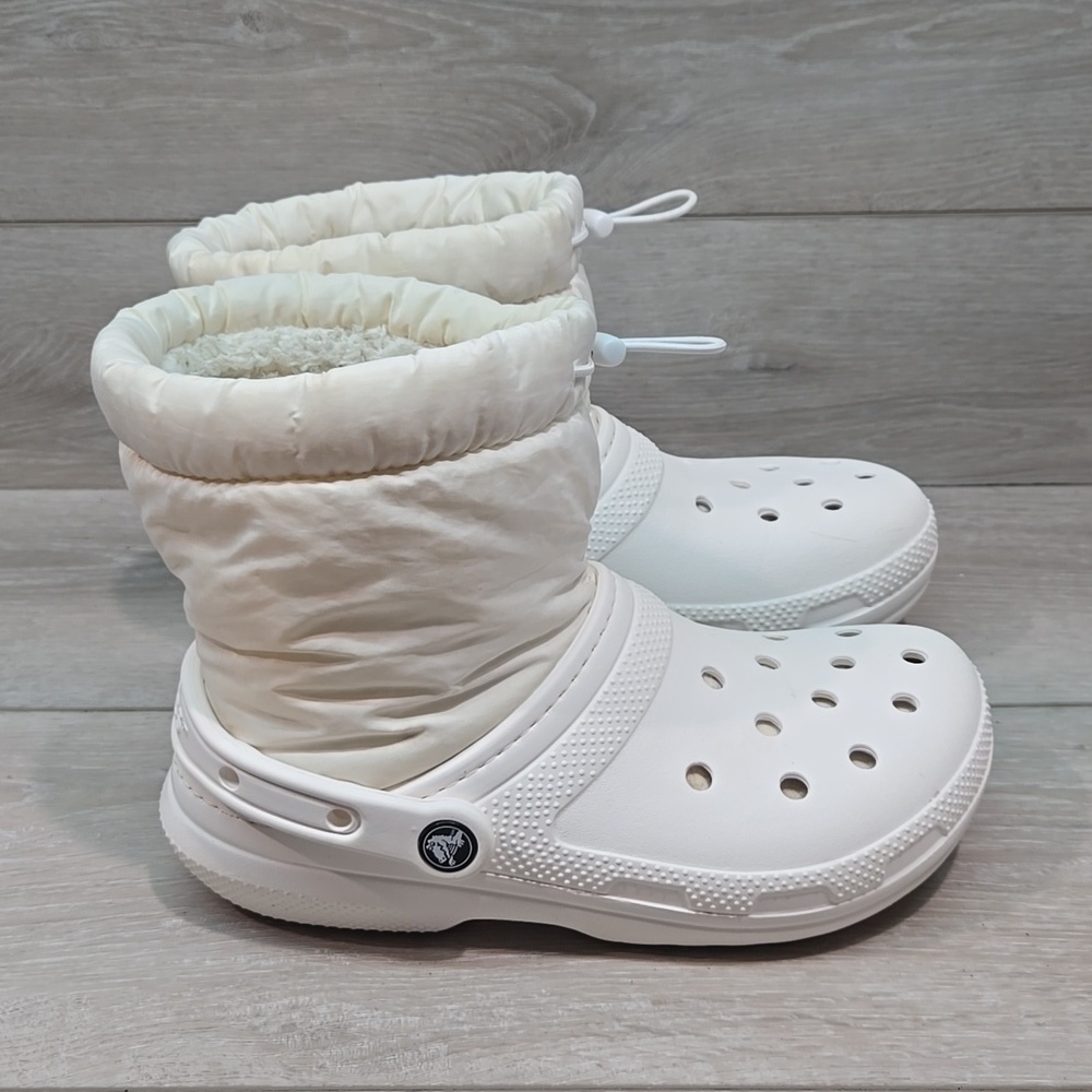 Crocs Women High Top White Clog Boots Shoes Sz 7 - Picture 2 of 10